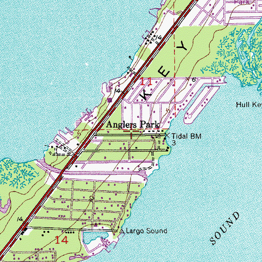Topographic Map of Anglers Park, FL