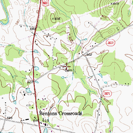 Topographic Map of Scott Family Cemetery, NC