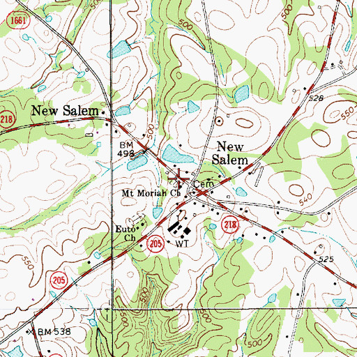 Topographic Map of Mount Moriah Methodist Church Cemetery, NC