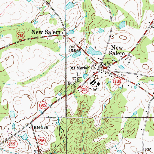 Topographic Map of Euto Church Cemetery, NC
