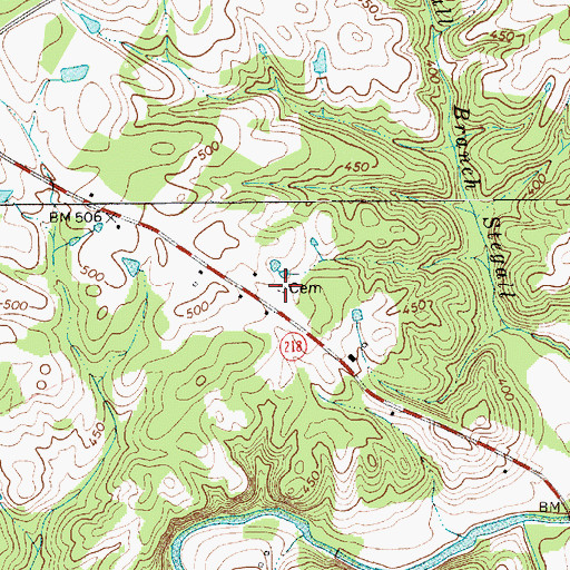 Topographic Map of Baucom Family Cemetery, NC