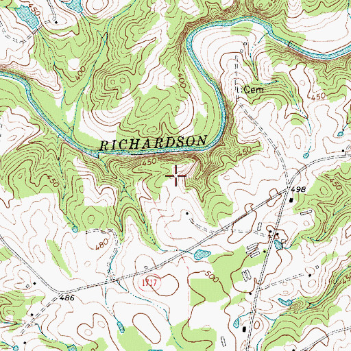 Topographic Map of Godwin Family Cemetery, NC