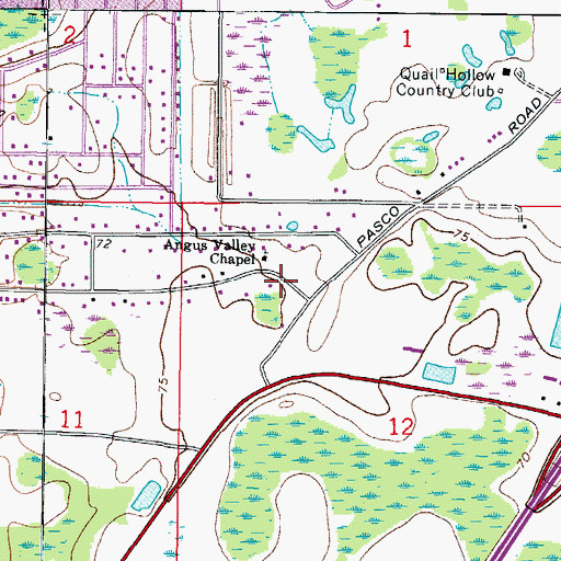 Topographic Map of Angus Valley Chapel, FL