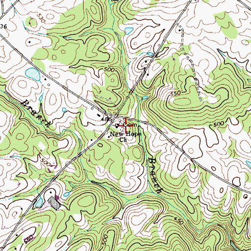 Topographic Map of New Hope Baptist Church Cemetery, NC