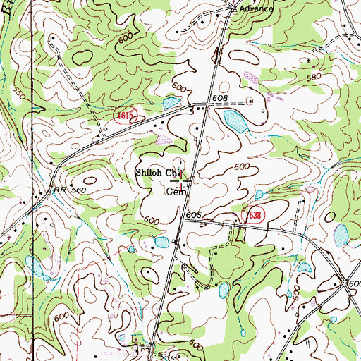 Topographic Map of Shiloh Advent Church Cemetery, NC