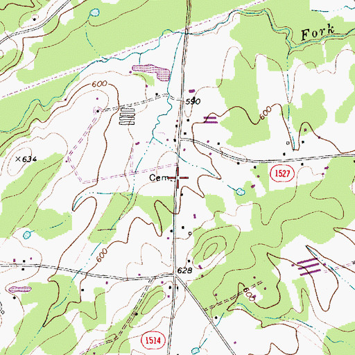 Topographic Map of Broom Family Cemetery, NC