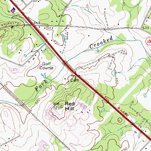 Topographic Map of Conder Cemetery, NC