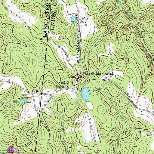 Topographic Map of Heath Memorial Church Cemetery, NC