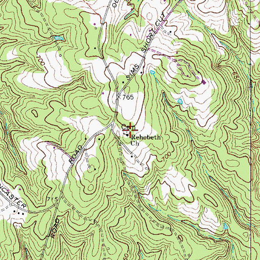 Topographic Map of Rehobeth Presbyterian Church Cemetery, NC