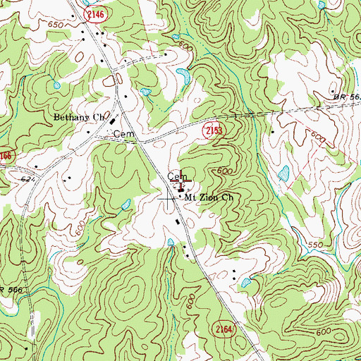 Topographic Map of Mount Zion Church Cemetery, NC