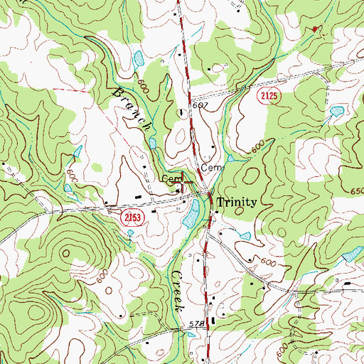 Topographic Map of Trinity United Methodist Church Cemetery, NC