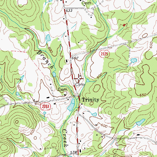 Topographic Map of Trinity United Methodist Church Cemetery, NC