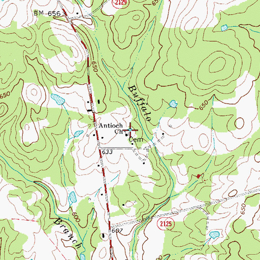 Topographic Map of Antioch Church Cemetery, NC