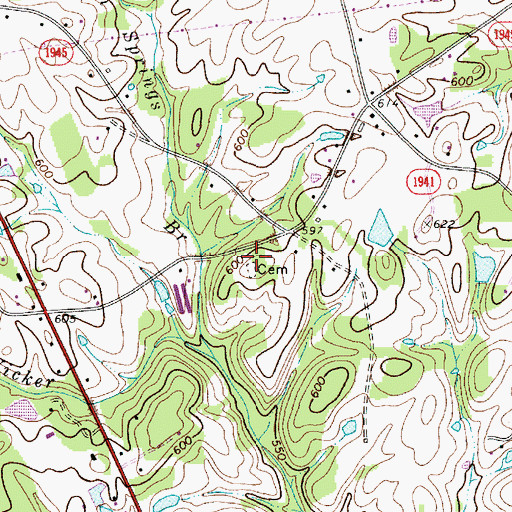 Topographic Map of Griffin Cemetery, NC