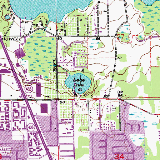 Topographic Map of Lake Ann, FL