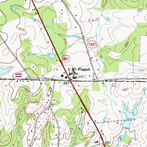 Topographic Map of Mount Pisgah Church Cemetery, NC