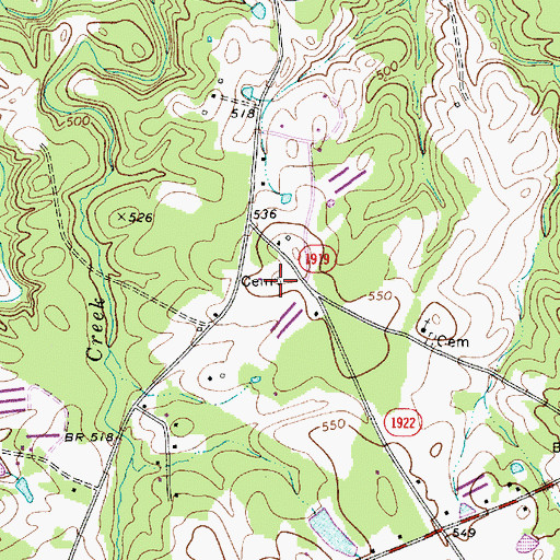 Topographic Map of James Gathings Cemetery, NC