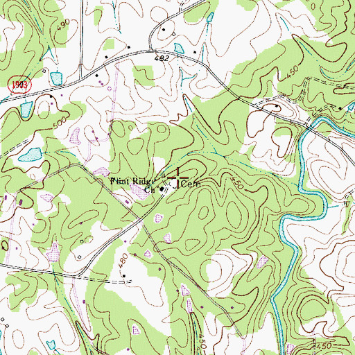 Topographic Map of Flint Ridge Church Cemetery, NC