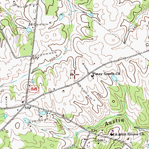 Topographic Map of Piney Grove Church Cemetery, NC