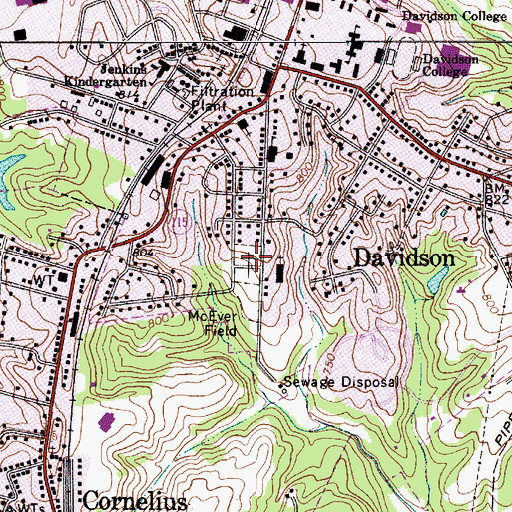 Topographic Map of Mimosa Cemetery, NC
