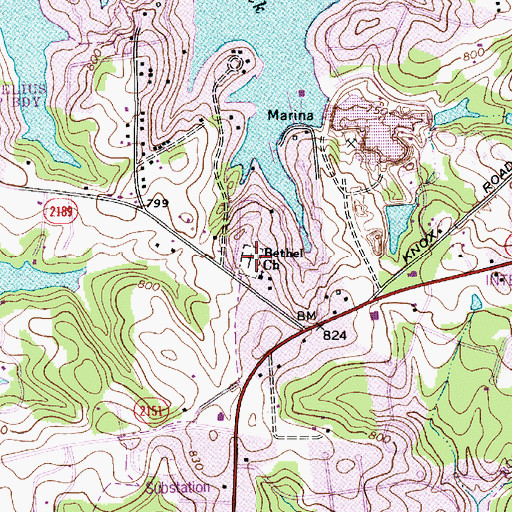 Topographic Map of Bethel Church Cemetery, NC