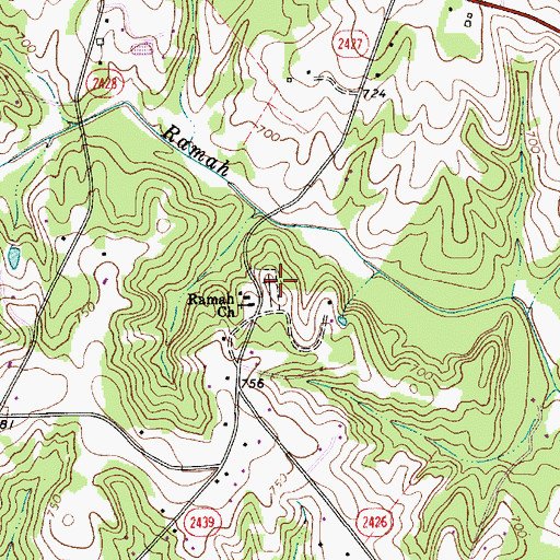 Topographic Map of Ramah Church Cemetery, NC