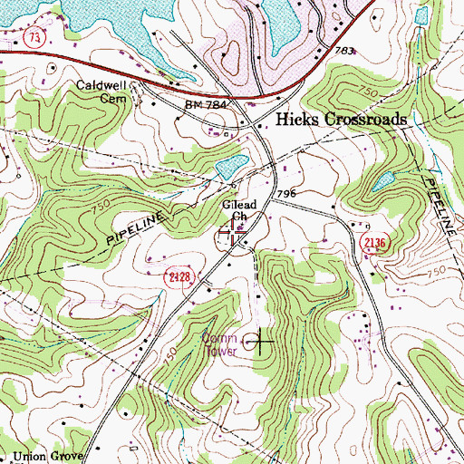 Topographic Map of Gilead Church Cemetery, NC
