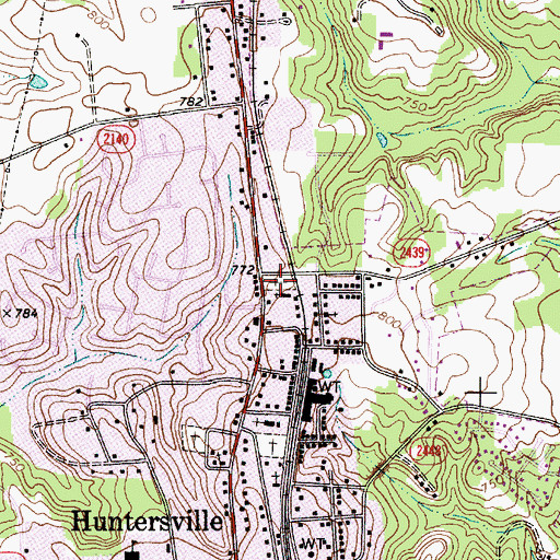 Topographic Map of Huntersville Associate Reformed Presbyterian Church Cemetery, NC