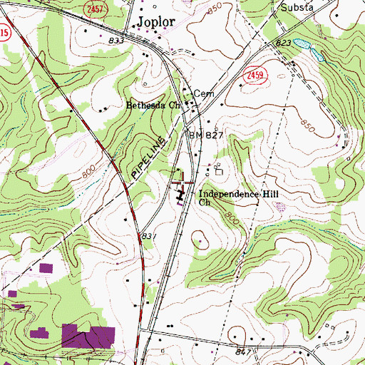 Topographic Map of Independence Hill Church Cemetery, NC