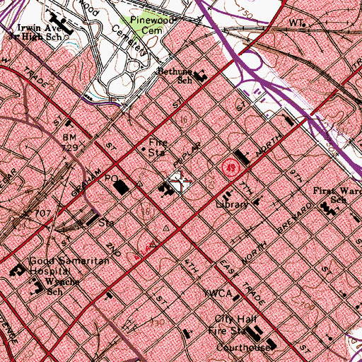 Topographic Map of Old Settlers Cemetery, NC