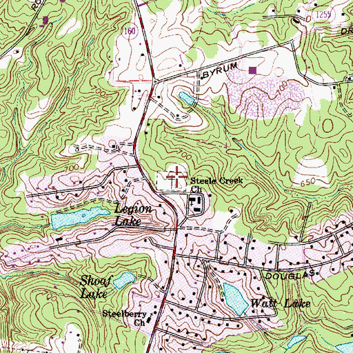 Topographic Map of Steele Creek Church Cemetery, NC