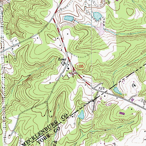 Topographic Map of Zoar Church Cemetery, NC