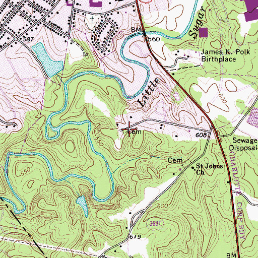 Topographic Map of Lawrence Chapel Presbyterian Church Cemetery, NC