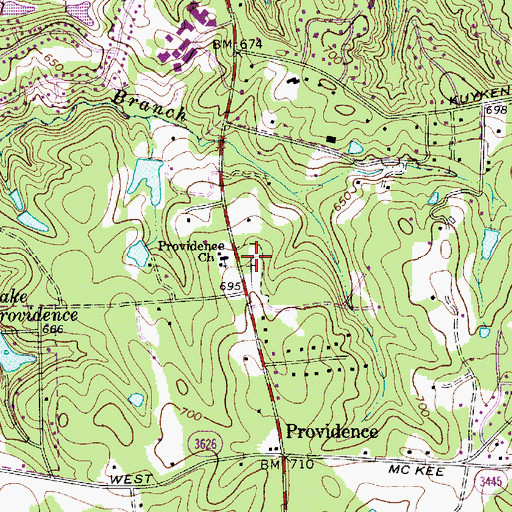 Topographic Map of Providence Church Cemetery, NC