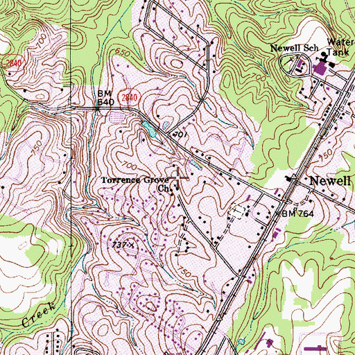 Topographic Map of Torrence Grove AME Zion Church Cemetery, NC