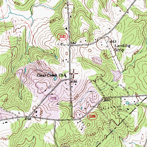Topographic Map of Clear Creek Church Cemetery, NC