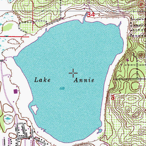 Topographic Map of Lake Annie, FL
