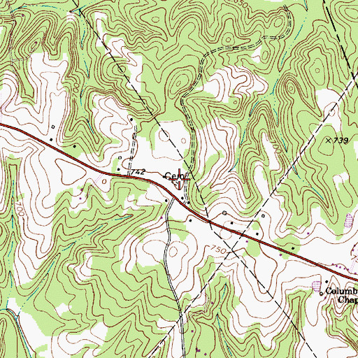 Topographic Map of Cashion - Moore Family Cemetery, NC