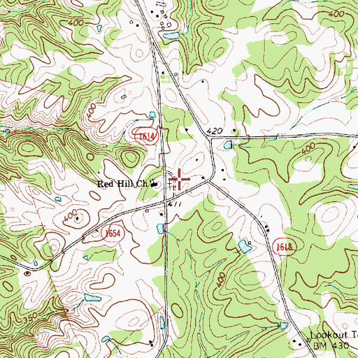 Topographic Map of Red Hill Church Cemetery, NC