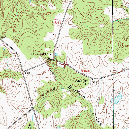 Topographic Map of Concord United Methodist Church Cemetery, NC