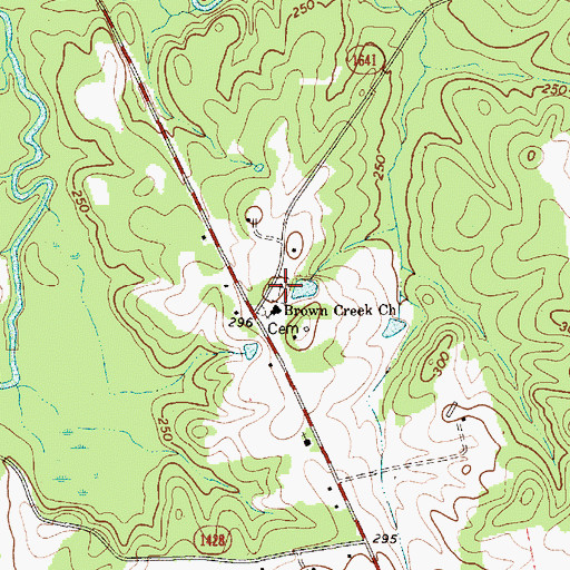 Topographic Map of Brown Creek Church Cemetery, NC