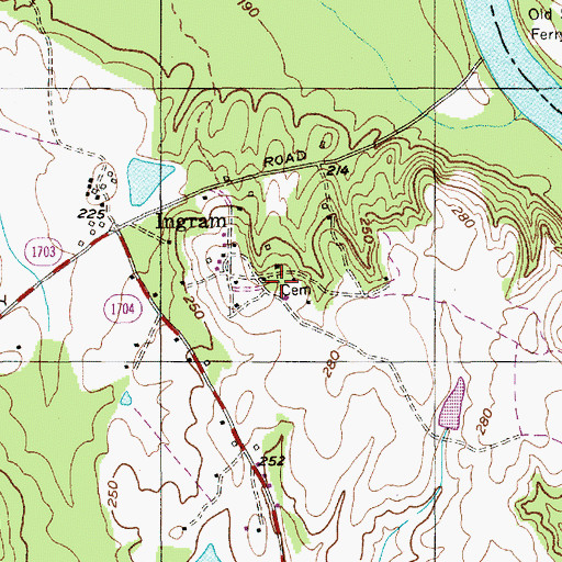 Topographic Map of Joseph Ingram Cemetery, NC