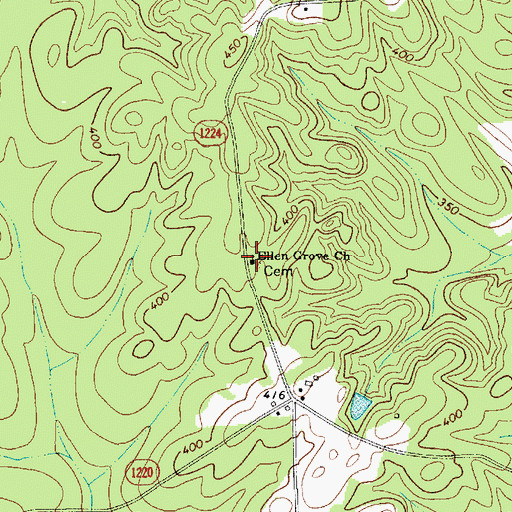 Topographic Map of Ellen Grove Church Cemetery, NC