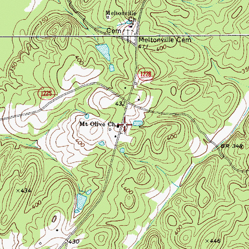 Topographic Map of Mount Olive Church Cemetery, NC