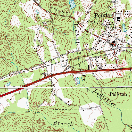 Topographic Map of Williams Cemetery, NC