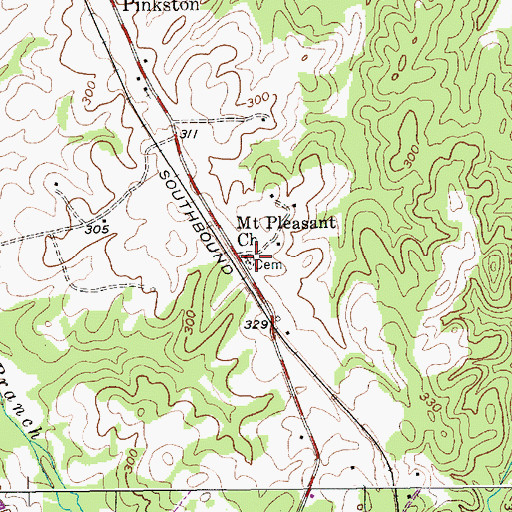 Topographic Map of Mount Pleasant Church, NC