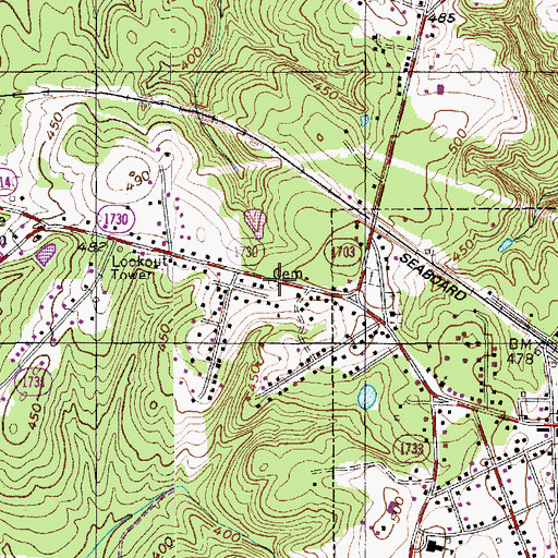Topographic Map of Battle - Lindsey Cemetery, NC