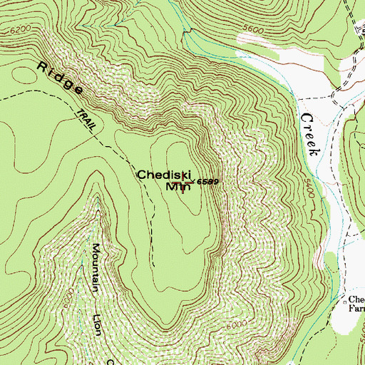 Topographic Map of Chediski Mountain, AZ