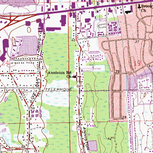 Topographic Map of Anniston Road Church, FL