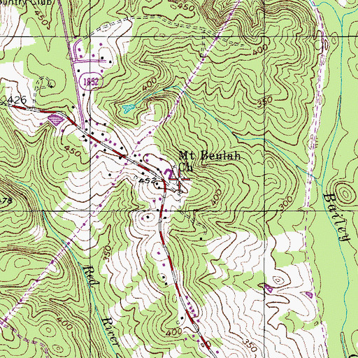 Topographic Map of Mount Beaulah Church Cemetery, NC